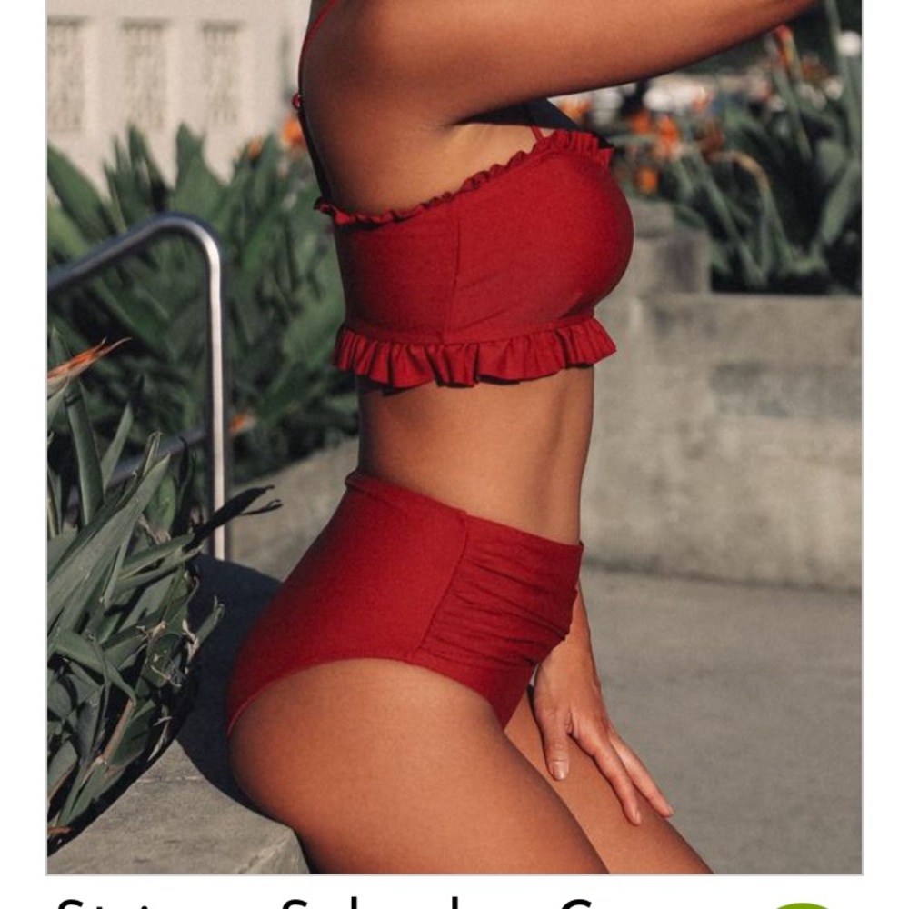 NWT Stringy selvedge edge cross front bikini set